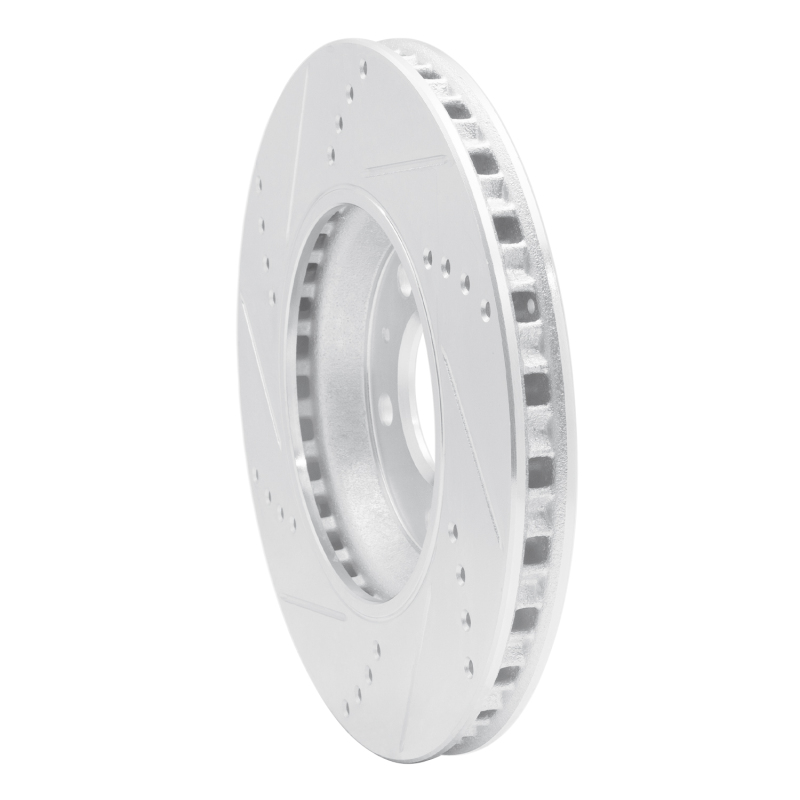 Pontiac Solstice Brake Rotor (1) - Front Right - R1 Concepts - Drilled & Slotted - Silver - `06-`10